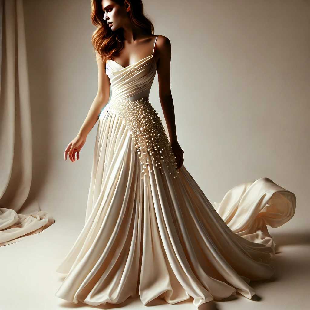 Robe de mariage avec une longue traine