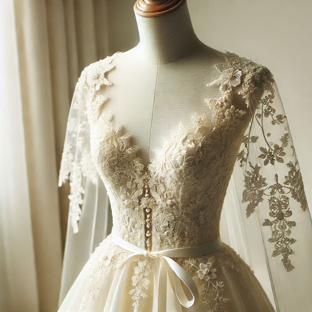 Robe de mariage manche longue