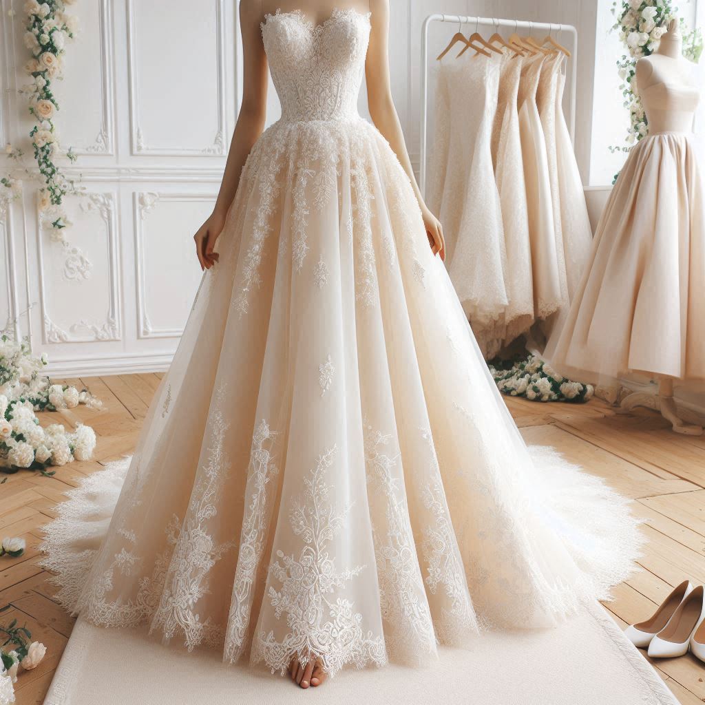 Robe dentelle décolletée en soie
